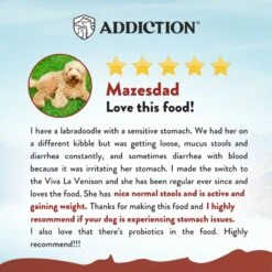 Addiction Grain-Free Viva La Venison Dry Dog Food -Cozy Paws 60108 PT4. AC SS1800 V1672946958