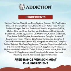 Addiction Grain-Free Viva La Venison Dry Dog Food -Cozy Paws 60108 PT5. AC SS1800 V1672948239