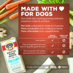 Brutus Broth Bone Broth Beef Flavor Hip & Joint Human-Grade Dog Food Topper, 32-oz Box -Cozy Paws 604854 PT3. AC SS1800 V1670425324