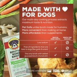 Brutus Broth Bone Broth Chicken Flavor Hip & Joint Human-Grade Dog Food Topper, 32-oz Box -Cozy Paws 604862 PT3. AC SS1800 V1670425329