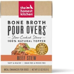 The Honest Kitchen Bone Broth POUR OVERS Beef Stew Wet Dog Food Topper & The Honest Kitchen Bone Broth POUR OVERS Chicken Stew Wet Dog Food Topper, 5.5-oz, Case Of 12 -Cozy Paws 609894 PT1. AC SS1800 V1660745666
