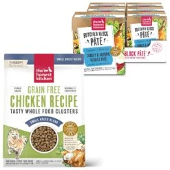 The Honest Kitchen Whole Food Clusters Chicken Recipe Small Breed Grain-Free Dog Food & The Honest Kitchen Butcher Block Pate Turkey & Autumn Veggies Pate Wet Dog Food