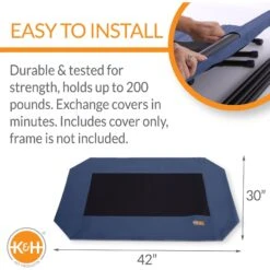 K&H Pet Products Original Pet Cot Replacement Dog Bed Cover -Cozy Paws 613830 PT2. AC SS1800 V1660233325