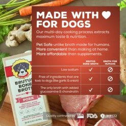 Brutus Broth Pork Flavored Grain-Free Bone Broth Dog Food Topping, 32-oz -Cozy Paws 616942 PT3. AC SS1800 V1659819589