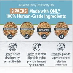 JustFoodForDogs Pantry Fresh Human-Grade Non-GMO Variety Pack Fresh Dog Food, 12.5-oz Pouch, Case Of 8 -Cozy Paws 620094 PT1. AC SS1800 V1666297632