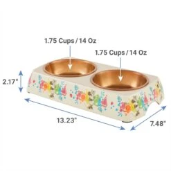 Disney Minnie Mouse Summer Bamboo Melamine Stainless Steel Double Dog & Cat Bowl & Disney Minnie Mouse Peek-A-Boo Melamine Stainless Steel Double Dog & Cat Bowl -Cozy Paws 623430 PT2. AC SS1800 V1661896456
