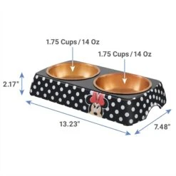 Disney Minnie Mouse Summer Bamboo Melamine Stainless Steel Double Dog & Cat Bowl & Disney Minnie Mouse Peek-A-Boo Melamine Stainless Steel Double Dog & Cat Bowl -Cozy Paws 623430 PT6. AC SS1800 V1661896517