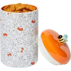 Disney Table Scraps Winnie The Pooh Organic Honey Roasted Turkey Recipe Dog Treats, 5-oz Bag & Disney Winnie The Pooh Orange Ceramic Dog & Cat Treat Jar -Cozy Paws 623486 PT7. AC SS1800 V1661896276