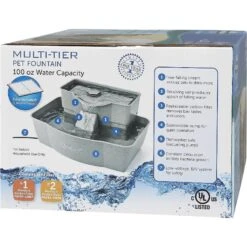 PetSafe Drinkwell Multi-Tier Plastic Dog & Cat Fountain -Cozy Paws 63128 PT8. AC SS1800 V1545233218