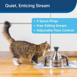 PetSafe Drinkwell 360 Stainless Steel Cat & Dog Water Fountain, 128-oz -Cozy Paws 63138 PT4. AC SS1800 V1616424693