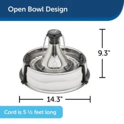PetSafe Drinkwell 360 Stainless Steel Cat & Dog Water Fountain, 128-oz -Cozy Paws 63138 PT5. AC SS1800 V1616423515