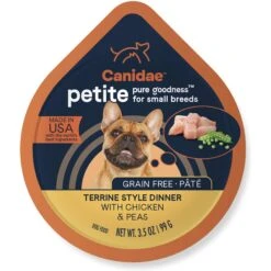 CANIDAE PURE Petite All Stages Small Breed Fricassee Style Dinner With Turkey & Green Beans Wet Dog Food Trays, 3.5-oz, Case Of 12 & CANIDAE PURE Petite All Stages Small Breed Terrine Style Dinner With Chicken & Peas Wet Dog Food Trays, 3.5-oz, Case Of 12 -Cozy Paws 632398 PT5. AC SS1800 V1663603685