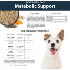 JustFoodForDogs Veterinary Diet PantryFresh Metabolic Support Shelf-Stable Fresh Dog Food, 12.5-oz Pouch, Case Of 12 -Cozy Paws 638806 PT7. AC SS1800 V1666296228