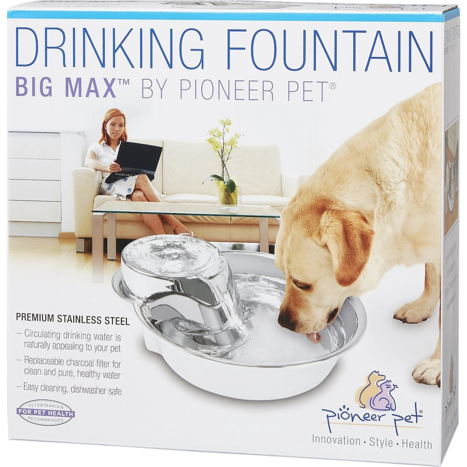Pioneer Pet Big Max Style Stainless Steel Dog & Cat Fountain, 128-oz 6 Pioneer Pet Big Max Style Stainless Steel Dog & Cat Fountain, 128-oz - Image 4