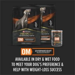 Purina Pro Plan Veterinary Diets OM Overweight Management Wet Dog Food -Cozy Paws 65068 PT4. AC SS1800 V1700162200