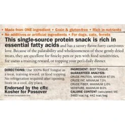 Evanger's Nothing But Natural Beef Tongue Gently Dried Dog & Cat Treats -Cozy Paws 65084 PT2. AC SS1800 V1693919455