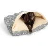 Snoozer Pet Products Rectangle Indoor & Outdoor Cozy Cave Dog & Cat Bed, Gray & White, Small -Cozy Paws 651846 MAIN. AC SS1800 V1663787025
