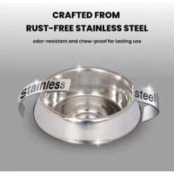 Iconic Pet Anti Ant Stainless Steel Non Skid Dog & Cat Bowl, 2 Count -Cozy Paws 652046 PT3. AC SS1800 V1663880784