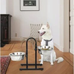 Iconic Pet U Design Adjustable Stainless Steel Pet Double Dog Bowl -Cozy Paws 652190 PT6. AC SS1800 V1663880360