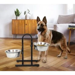 Iconic Pet U Design Adjustable Stainless Steel Pet Double Dog Bowl -Cozy Paws 652190 PT7. AC SS1800 V1663880782