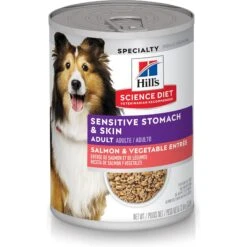 Hill's Science Diet Adult 7+ Beef & Barley Entree Canned Dog Food & Hill's Science Diet Adult Sensitive Stomach & Skin Grain-Free Salmon & Vegetable Entree Canned Dog Food -Cozy Paws 657038 PT5. AC SS1800 V1665780510