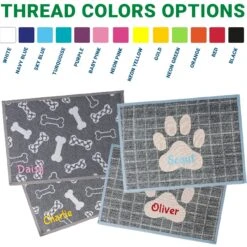 GoTags Bone Personalized Dog & Cat Feeding Mat -Cozy Paws 657966 PT2. AC SS1800 V1666043179