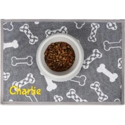 GoTags Bone Personalized Dog & Cat Feeding Mat -Cozy Paws 657966 PT5. AC SS1800 V1666043717