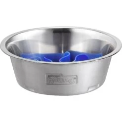 Outward Hound Stainless Steel Fun Slow Feeder Dog Bowl -Cozy Paws 684942 PT2. AC SS1800 V1694285577