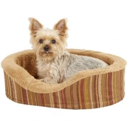 Petmate Antimicrobial Deluxe Bolster Cat & Dog Bed With Removable Cover, Color Varies -Cozy Paws 68558 PT3. AC SS1800 V1566239872