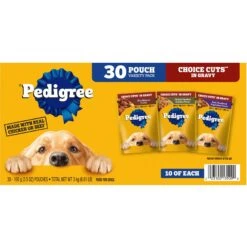 Pedigree Complete Nutrition Grilled Steak & Vegetable Flavor Dog Kibble Adult Dry Dog Food & Pedigree Choice Cuts In Gravy Variety Pack Adult Wet Dog Food, 3.5-oz Pouch, Case Of 30 -Cozy Paws 688894 PT3. AC SS1800 V1668802659