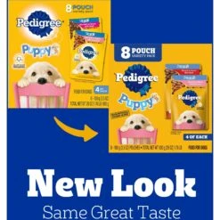 Pedigree Puppy Growth & Protection Chicken & Vegetable Flavor Dry Dog Food & Pedigree Puppy Variety Pack Morsels In Sauce With Beef & Chicken Wet Dog Food Pouches -Cozy Paws 688934 PT6. AC SS1800 V1668802599