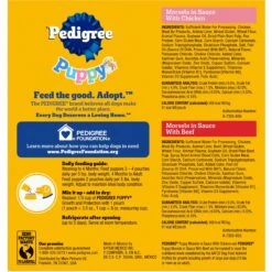 Pedigree Puppy Growth & Protection Chicken & Vegetable Flavor Dry Dog Food & Pedigree Puppy Variety Pack Morsels In Sauce With Beef & Chicken Wet Dog Food Pouches -Cozy Paws 688934 PT7. AC SS1800 V1668802602