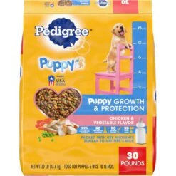Pedigree Puppy Growth & Protection Chicken & Vegetable Flavor Dry Dog Food & Pedigree Chopped Ground Dinner With Chicken & Beef Puppy Canned Wet Dog Food -Cozy Paws 688942 PT1. AC SS1800 V1668800890