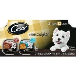 Cesar Home Delights Slow Cooked Chicken & Vegetables & Beef Stew Variety Pack Small Breed Adult Wet Dog Food Trays & Iams Proactive Health MiniChunks Small Kibble Adult Chicken & Whole Grain Dry Dog Food -Cozy Paws 689006 PT1. AC SS1800 V1668809832