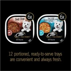 Cesar Home Delights Slow Cooked Chicken & Vegetables & Beef Stew Variety Pack Small Breed Adult Wet Dog Food Trays & Iams Proactive Health MiniChunks Small Kibble Adult Chicken & Whole Grain Dry Dog Food -Cozy Paws 689006 PT3. AC SS1800 V1668809832