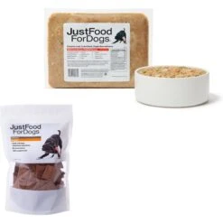 JustFoodForDogs Beef & Russet Potato Recipe Frozen Human-Grade Fresh Dog Food & JustFoodForDogs Pumpkin Dehydrated Dog Treats, 5-oz Bag