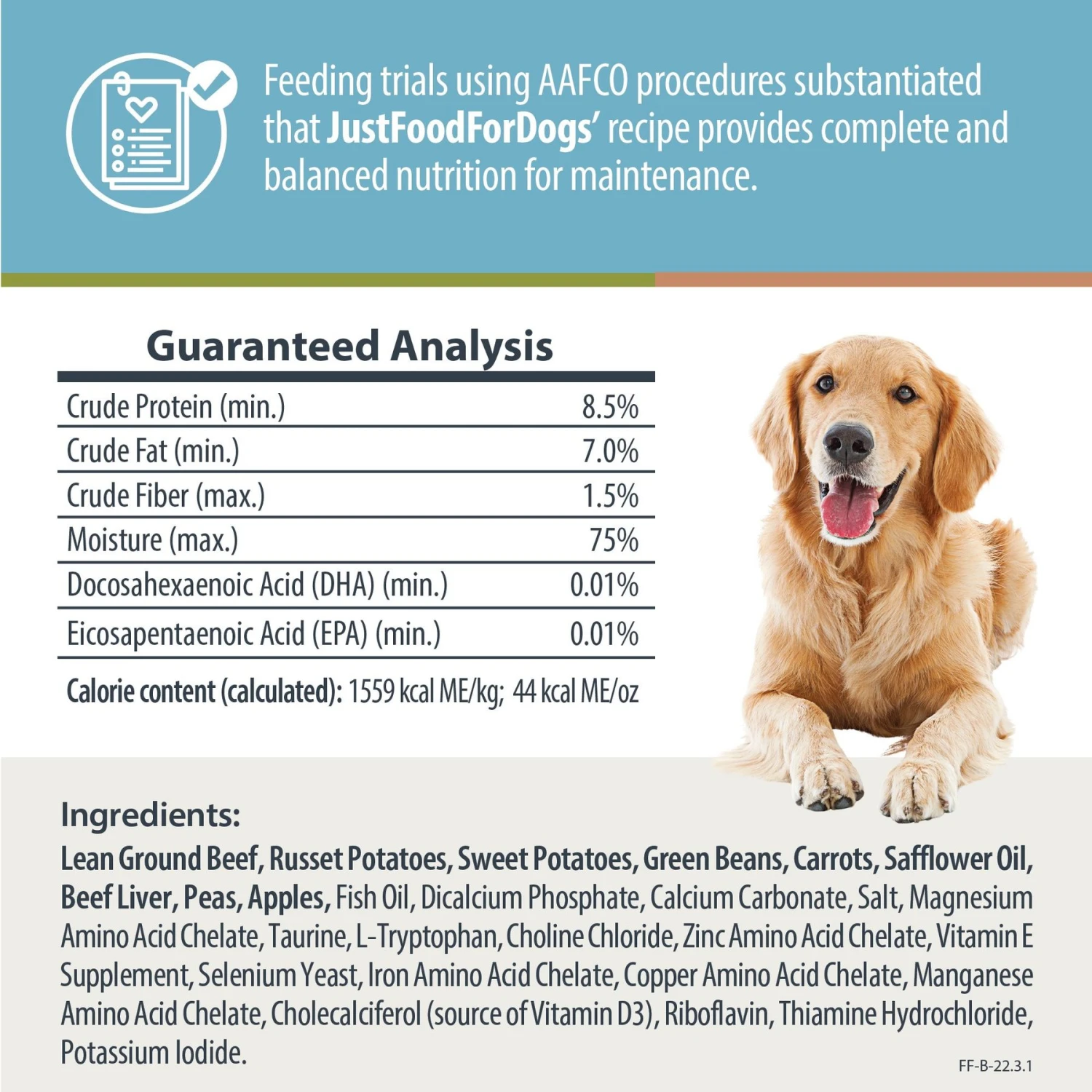 JustFoodForDogs Beef & Russet Potato Recipe Frozen Human-Grade Fresh Dog Food & JustFoodForDogs Pumpkin Dehydrated Dog Treats, 5-oz Bag 5 JustFoodForDogs Beef & Russet Potato Recipe Frozen Human-Grade Fresh Dog Food & JustFoodForDogs Pumpkin Dehydrated Dog Treats, 5-oz Bag - Image 3