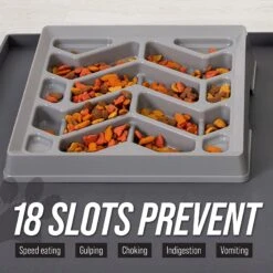 Leashboss Flat Face Slow Feeder Dog Bowl, Small/Medium -Cozy Paws 695078 PT2. AC SS1800 V1701379397