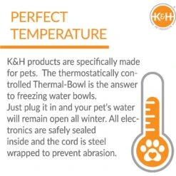 K&H Pet Products Thermal-Bowl Outdoor Heated Cat & Dog Water Bowl -Cozy Paws 69530 PT8. AC SS1800 V1611768994
