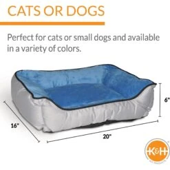 K&H Pet Products Self-Warming Two Tone Lounge Sleeper Bolster Cat & Dog Bed -Cozy Paws 69562 PT2. AC SS1800 V1607130725