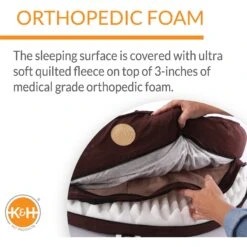 K&H Pet Products Deluxe Orthopedic Bolster Cat & Dog Bed -Cozy Paws 69687 PT2. AC SS1800 V1626396415