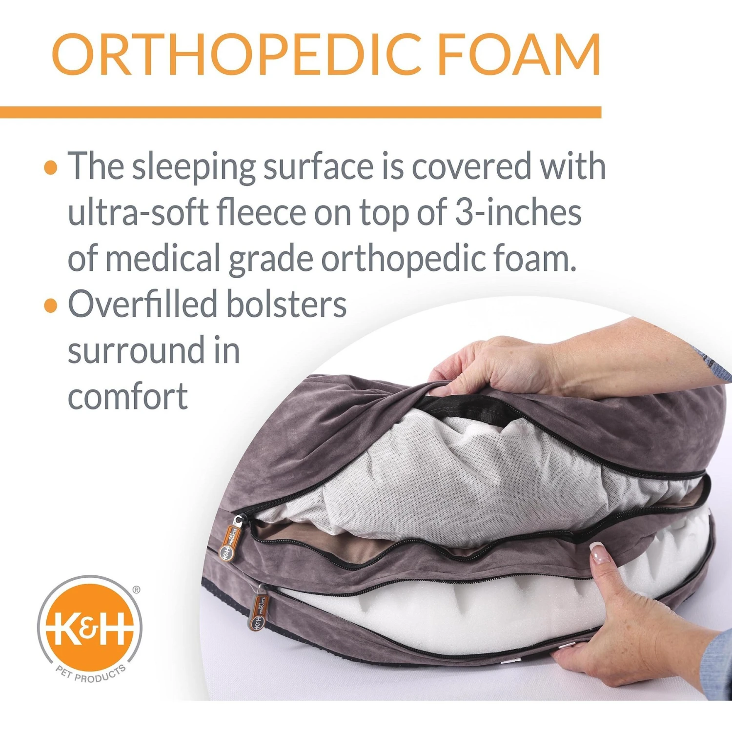 K&H Pet Products Orthopedic Bolster Cat & Dog Bed 5 K&H Pet Products Orthopedic Bolster Cat & Dog Bed - Image 3