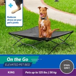 Coolaroo On The Go Elevated Cat & Dog Bed With Removable Cover -Cozy Paws 696990 PT2. AC SS1800 V1667863730