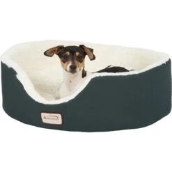 Armarkat Oval Bolster Cat & Dog Bed, Laurel Green/Ivory -Cozy Paws 70076 PT3. AC SS1800 V1566245280