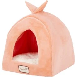 Armarkat Cave Shape Covered Cat & Dog Bed, Orange/Ivory -Cozy Paws 70089 PT2. AC SS1800 V1566245603