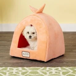 Armarkat Cave Shape Covered Cat & Dog Bed, Orange/Ivory -Cozy Paws 70089 PT3. AC SS1800 V1570547537