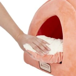 Armarkat Cave Shape Covered Cat & Dog Bed, Orange/Ivory -Cozy Paws 70089 PT5. AC SS1800 V1566245587