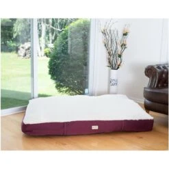 Armarkat Dog Pillow Bed With Removable Cover, Burgundy/Ivory