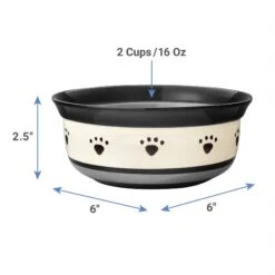 PetRageous Designs Metro Deep Ceramic Dog & Cat Bowl -Cozy Paws 70289 PT1. AC SS1800 V1598623098