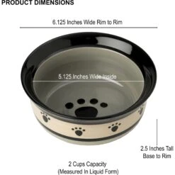 PetRageous Designs Metro Deep Ceramic Dog & Cat Bowl -Cozy Paws 70289 PT3. AC SS1800 V1628185625